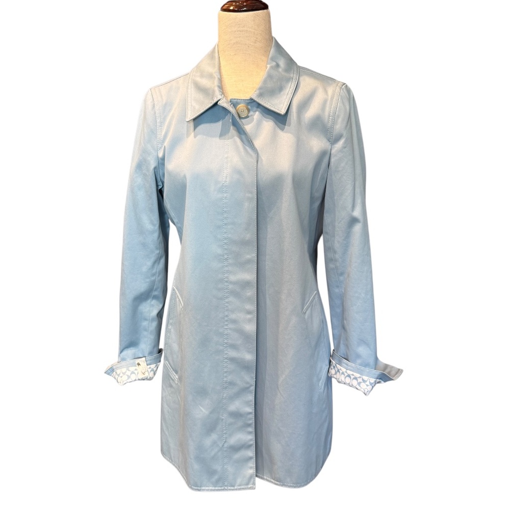 Coach Light Blue Trench Coat